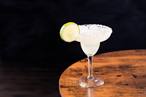 Refreshing tequila margarita cocktail