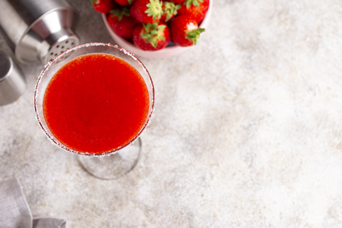 strawberry-margarita cocktail in glass